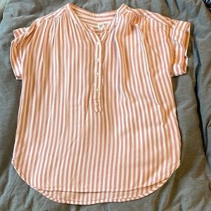Gap short sleeve tunic top, pink stripes